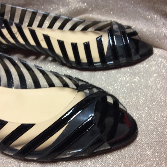 Christian Louboutin PVC Peep Toe Flats - Picture 4 of 8